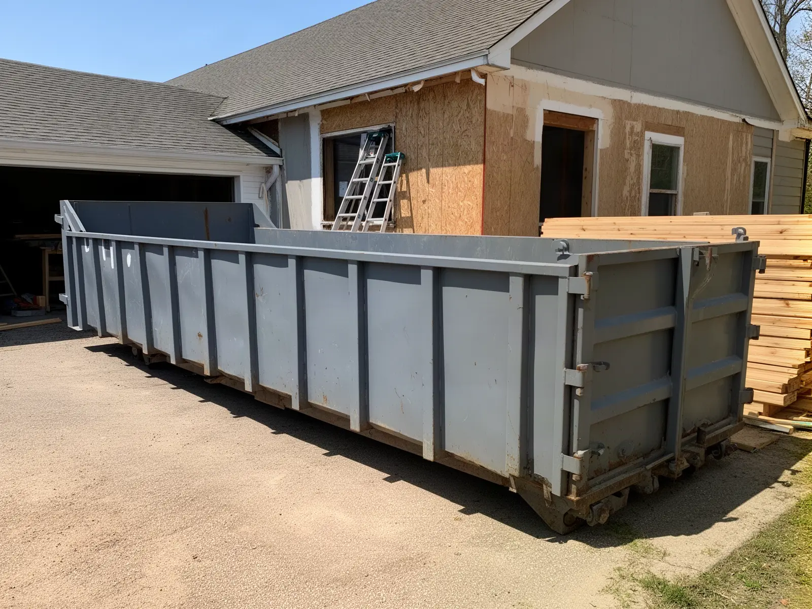 Roll-off dumpster from Samuels Brothers Dumpster Rental in Milwaukee, WI
